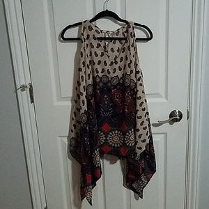 Boho cold Shoulder Shear Kimono Top